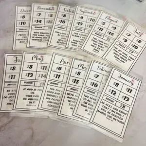 Monthly Bible Verses $500 or $1k Savings Challenge Binder