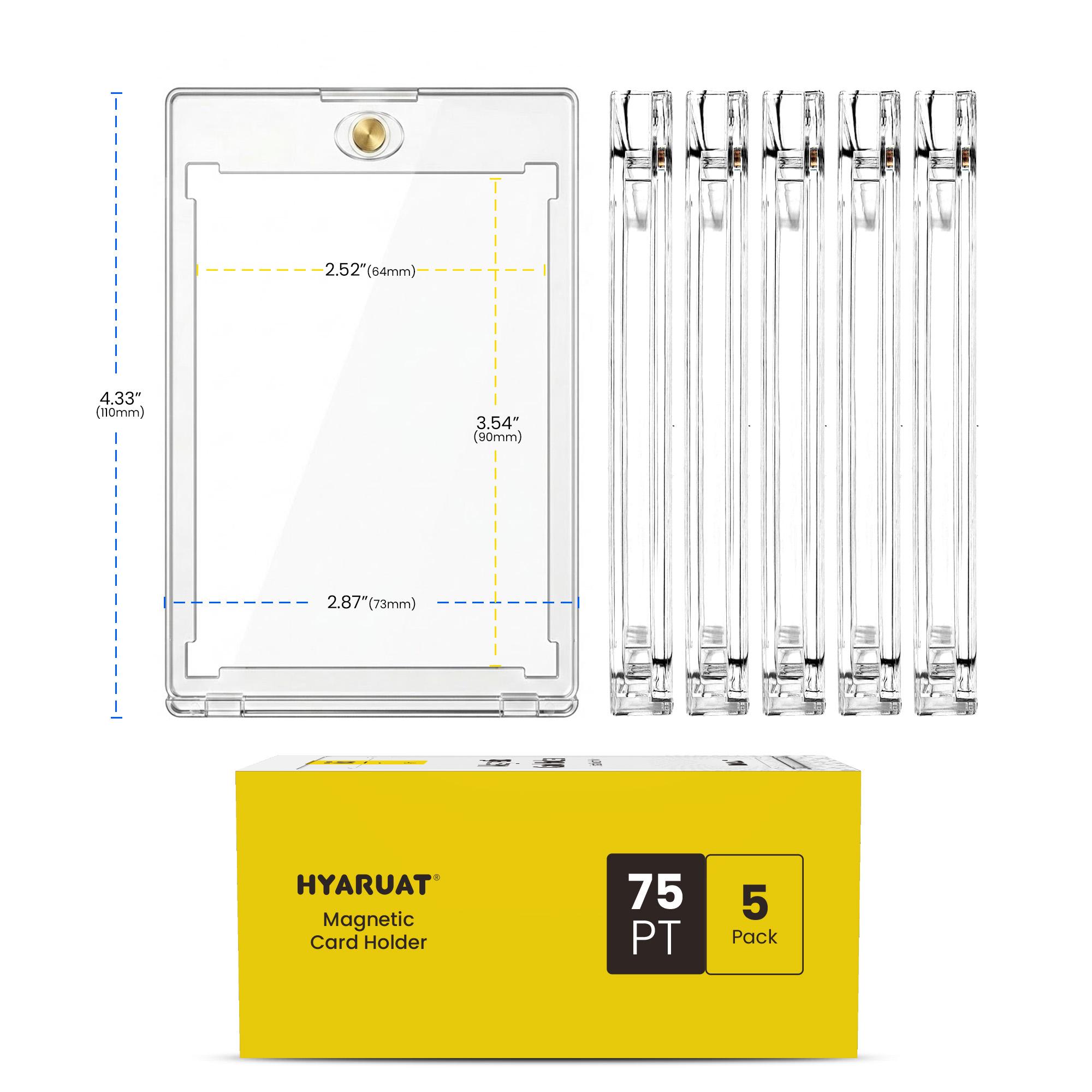 Magnetic Card Holders for Trading Cards – 5 Pack One Touch Cases, Fits Multiple Thickness (35PT–360PT), UV Protection, Clear Display