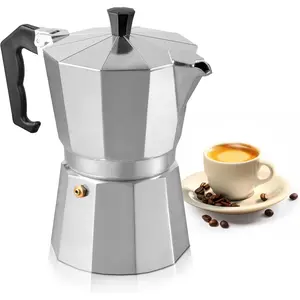 Moka Pot 3 Cup (5 oz Total) Stovetop Espresso Maker for Gas & Electric Stove, Aluminum Cuban & Italian Coffee Maker, Small Size Espresso Brewer