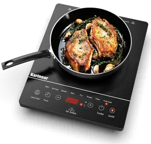 Karinear Electric Cooktop Countertop Infrared  Burner with LED Sensor Touch 1800 Watts, child safety lock Portable Electric stove . 9 level adjustable temperature Cooker Hot Surface