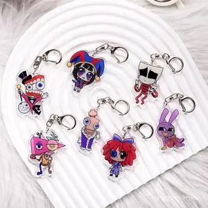 Characters Amazing Digital Circus Acrylic Keychain Accessories Cute Bag Charm Backpack Pendant Keyring Gifts