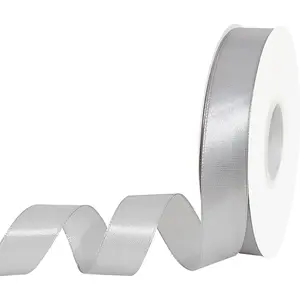 Household daily necessities 7/8 in Silver Satin Ribbon 50Yards, Polyester Ribbon for Wedding,Hair String for Craft, Flower Bouquets,Gift Wrapping,Easter Graduation Decor