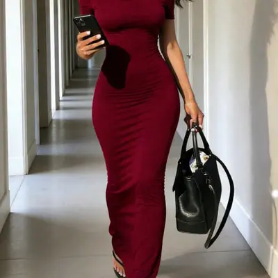 Burgundy Graduation Dresses - TikTok Shop