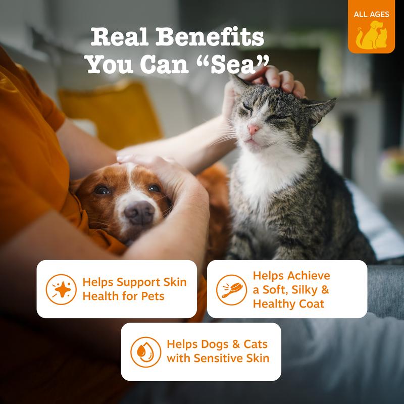 Zesty Paws Wild Alaskan Salmon Oil with EPA & DHA, nourishing Omega-3 Fish Oil blend for Dogs & Cats, Healthy Skin & Coat