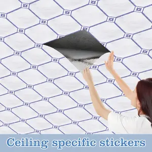 10pcs Premium Self-Adhesive Wallpaper Waterproof Moisture-Proof Easy Cut Design Suitable for Living Room Bedroom Kitchen Dining Ceiling
