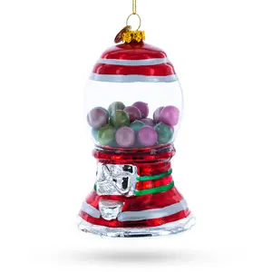 Nostalgic Gumball Machine Blown Glass Christmas Ornament