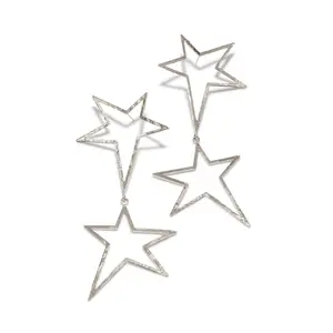 Silver Shooting Star Dust Dangle Post Earrings