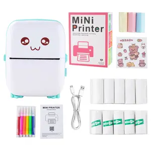 Cat Portable Thermal Printer, 1 Set USB Rechargeable Wireless Printer with DIY Random Stickers Included, Optional 1 Roll/13 Rolls of Thermal Paper, Suitable for Home, Office, and School Pocket Printer photo printer