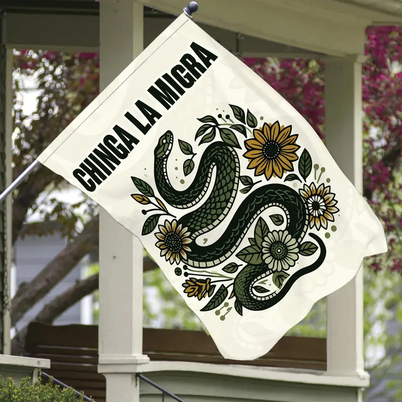 Immigrant Rights Flag Chinga La Migra FDT Garden Flag Abolish ICE Resist Flag Brown Pride Yard Sign