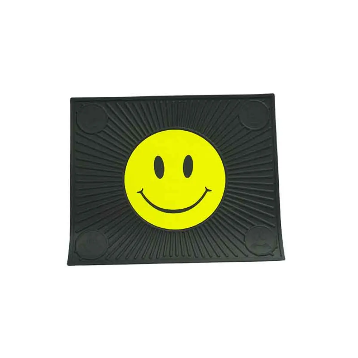 212 MAIN Plasticolor Happy Face Rubber Utility Mat, Heavy-Duty, Smile Icon