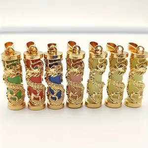 20pcs Luminous Dragon Pillar Pendants - Fashion Glow In The Dark Charm Plated Alloy Dragon Design, Perfect For DIY Project Making Necklace Earrings, Handmade Crafts Kit, Gifts, Jewelry Accessory