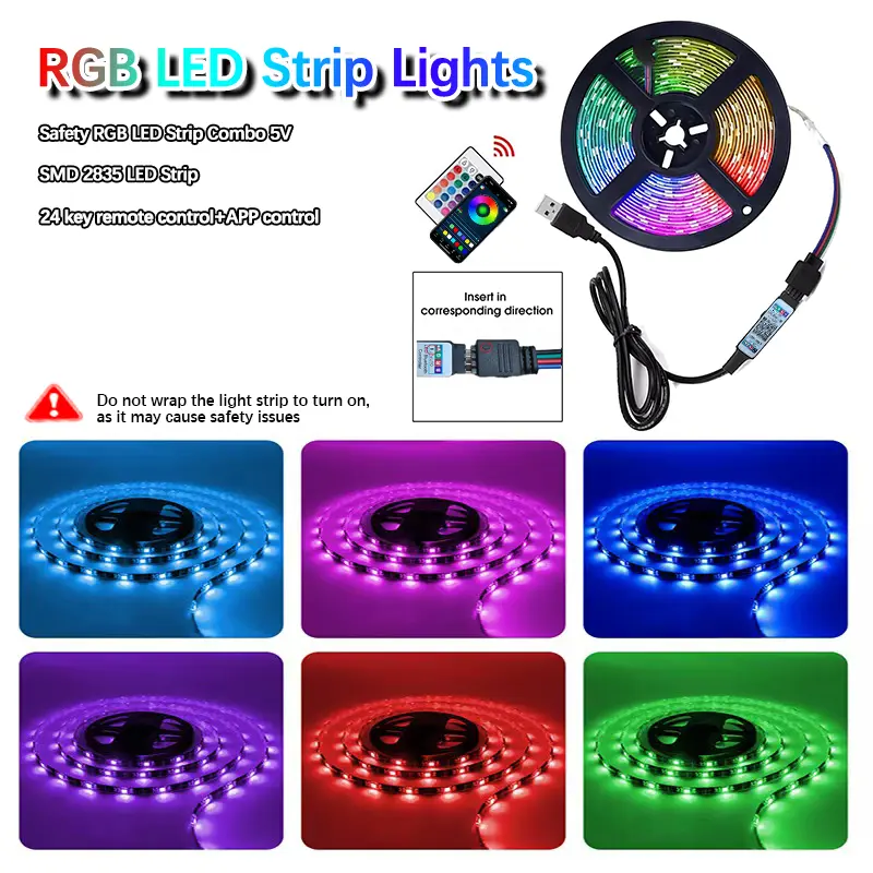 App Controlled Smart RGB LED Strip Lights – Sync to Music, DIY Colors, Color Changing LED Light Strips for Bedroom, Living Room, Kitchen & Party Decor (5M/10M/20M)
