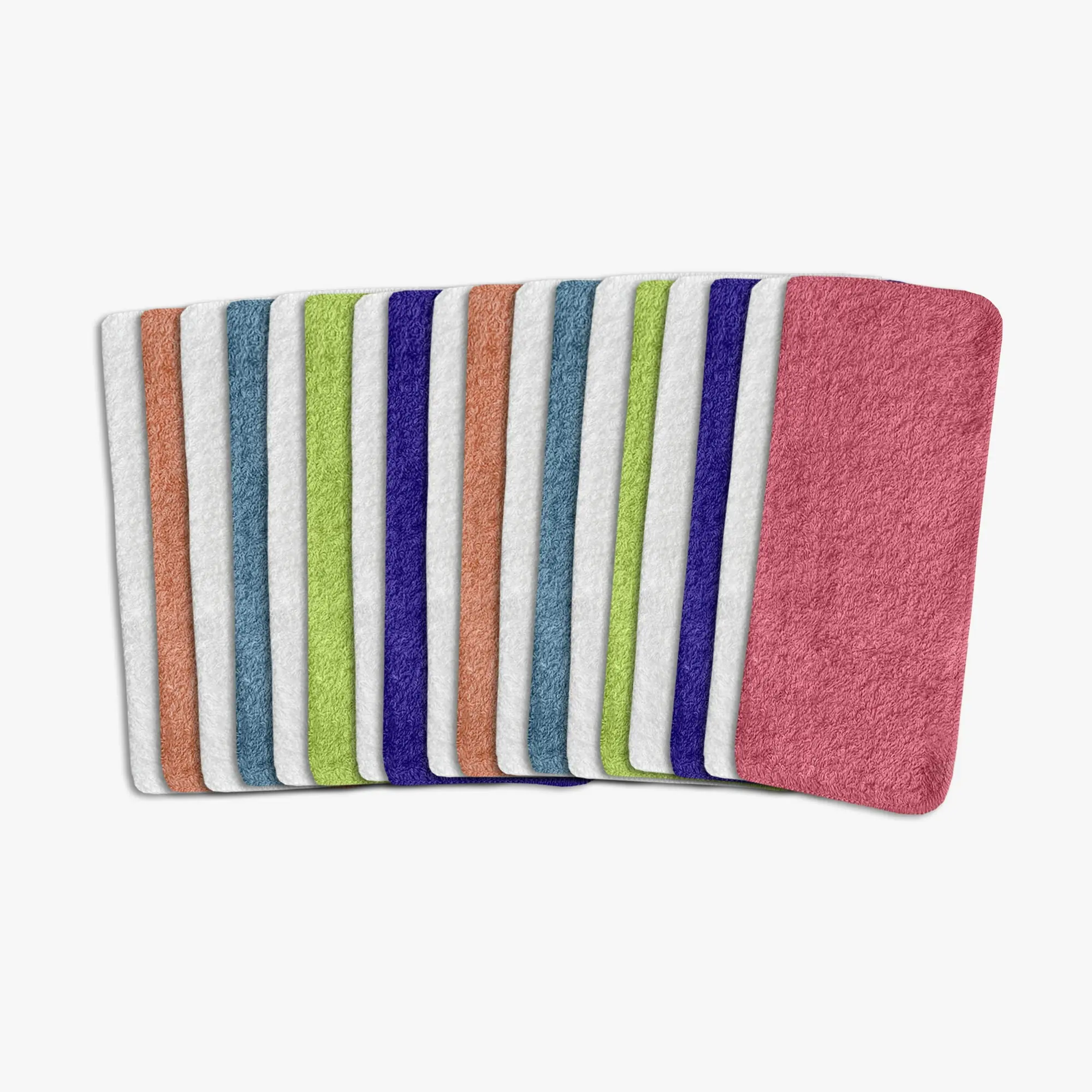 100% Cotton Hand Washcloths, 18-Pack Blue Washable Personal Bathroom Towel Accessories, Soft Absorbent Bundle for Daily Use