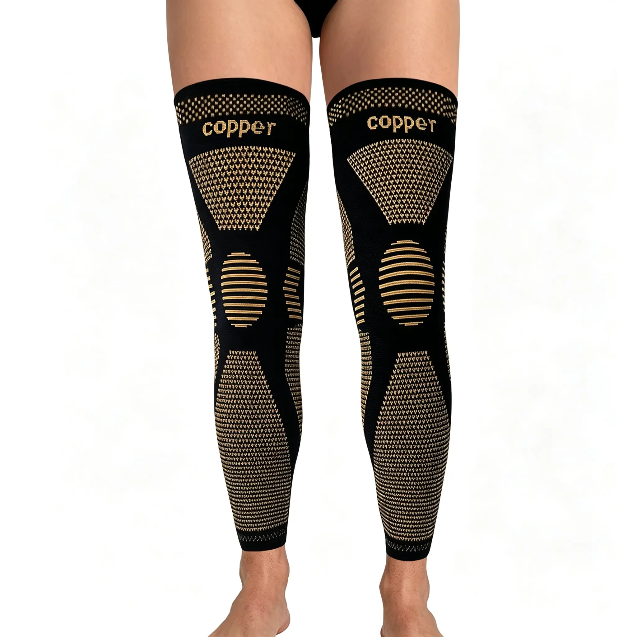 Copper-Plated Long-Length Knee Pads Wrap - 1 Set, Joint Stability Support, Knee Protection for Inline & Roller Skating Durable Knee Pads