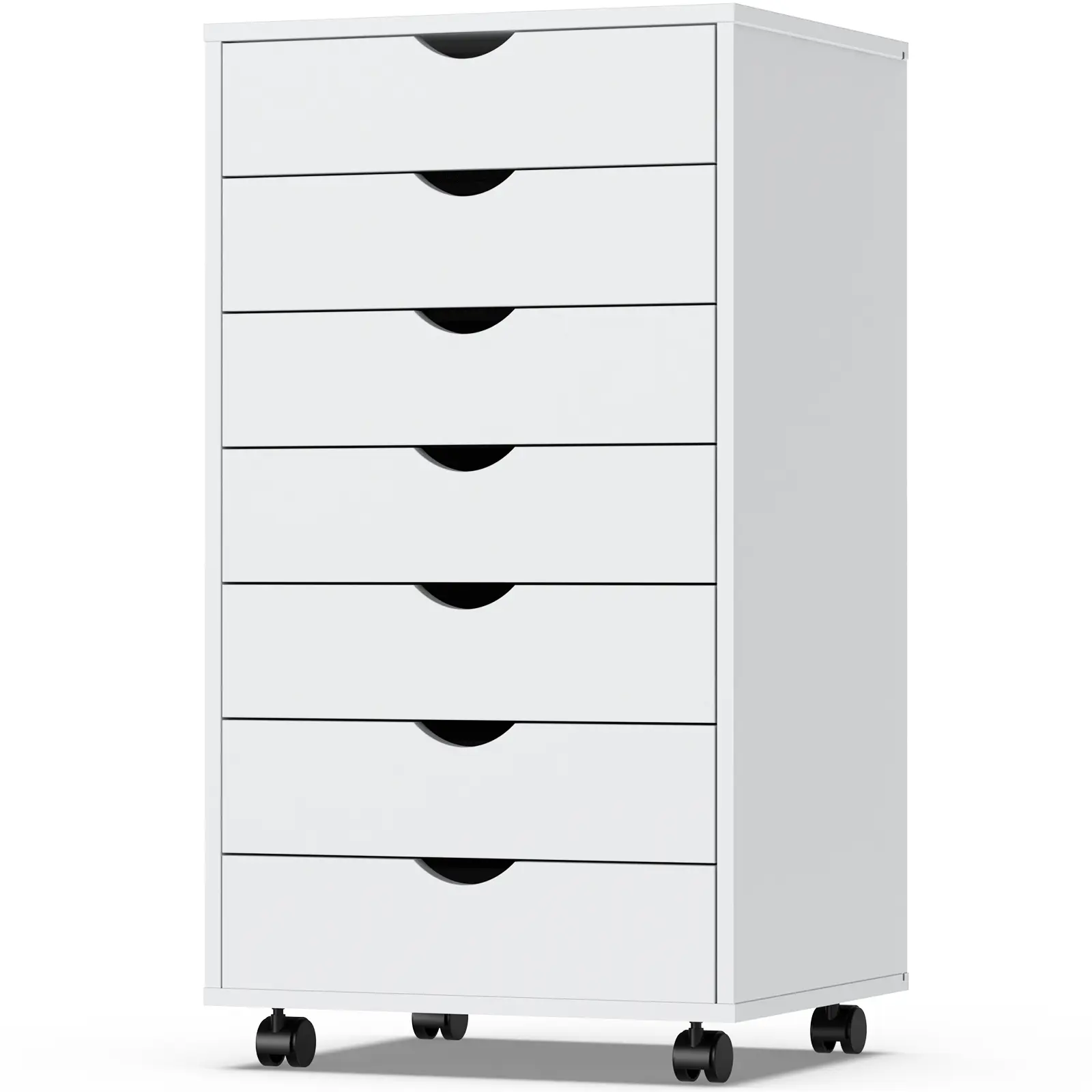 7 Drawer Chest - Dresser Storage Cabinets Dressers Wooden Dresser Bedroom Cabinet with Wheels Mobile Organizer Drawers for Office, Home