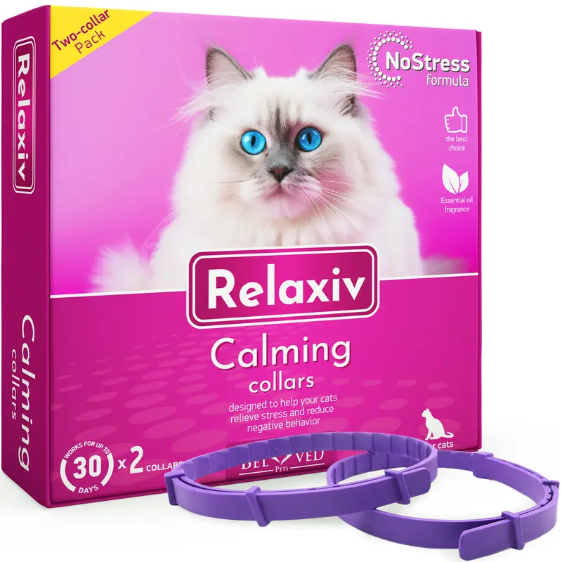 Beloved Pets Cat Calming Collar - Pheromone-Infused, Adjustable Fit, 24/7 Soothing Stress Relief, Urine Mark Aid, Helps Reduce Spraying, Promotes Peace for Cats