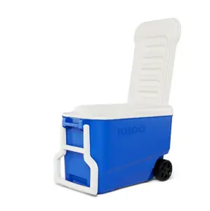 Wheelie Cool 38 QT Hard Sided Cooler with Wheels, Blue