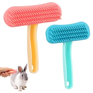 Rabbits Bunny Brush, Durable Soft Silicone Rabbit Grooming Bunny Brush Practical Small Animal Massage Comb Suitable for Small Pets, Cats, Dogs, Kittens and Puppies