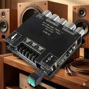 2.1CH 50W+100W High Power Bluetooth Amplifier Board, Hi-Fi Audio with Bass Treble Control, DIY Home Theater Speaker System, Wireless Subwoofer Output for Enhanced Music & Movie Experience