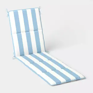 22"x78" Thick Stripe Chaise Cushion Light Blue - Room Essentials