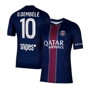 Unisex Soccer/Football PSG Team 0.DEMBÉLÉ 10 Champions League/Ligue 1 2025/26 Home/Away Replica Jersey - Navy/Red