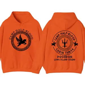 Camp Half Blood Hoodie – Two-Sided Greek Mythology Demigods Pullover, Percy Jackson-Inspired Streetwear, Cabin Graphic Hoodie, Cozy Cotton Blend Unisex Top, Classic Menswear Womenswear Casual Apparel, Gift for Fans & Readers