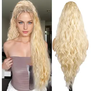 Long Wavy Ponytail Extension 28 inch Claw Clip Curly Wavy Hair Clip in Lightweight Hair Extensions Soft Multi Layered Fluffy Pony tail Extension Natural Synthetic Hairpiece for Women Girls Party Daily Use  elegant hair accessory