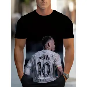 Neymar Men's Casual Short Sleeve T-Shirt - Soft, Breathable Fabric, Machine Washable, Four Seasons Comfort, Everyday Wear, Smart Casual Wear, Durable Material, Printed Shirt