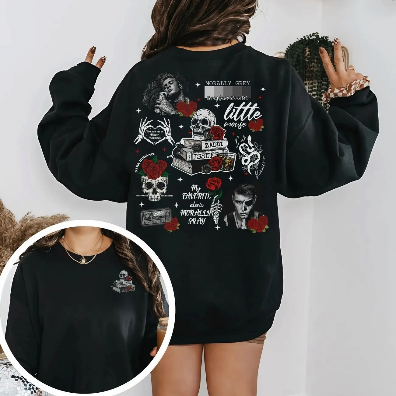 Zade Meadows 'Haunting Adeline' Hoodie & Shirt – Book Lovers T-shirt, Holiday Gift for Teachers – Cotton Polyester Blend 1Y5 MMC