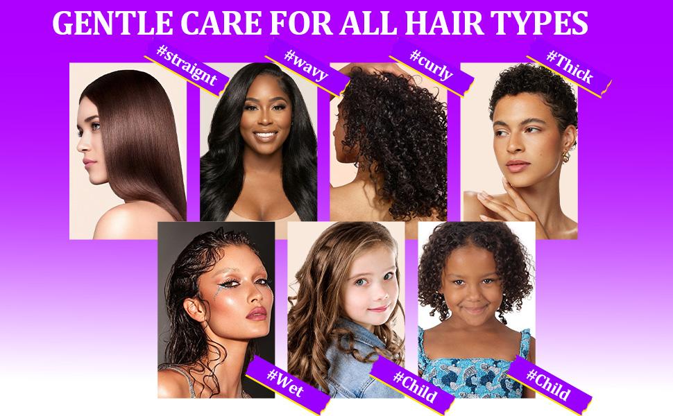 Curly Hair Brush Set 17 Counts Detangler Brush Wide Tooth Comb Nylon Bristle Satin Bonnet Hair Clips Edge Brush for All Hair Types Black&Purple Curly Hair Brush Set 17 Counts Detangler Brush Wide Tooth Comb Nylon Bristle Satin Bonnet Hair Clips Edge Brush for All Hair Types Black&Purple