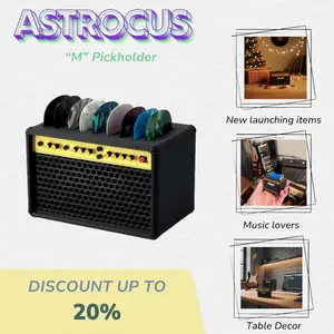 Guitar Pick Holder - Retro Amplifier Style Pick Stand Case | Music Gear Accessory | Stores up to 9 Picks | Unique Musician Christmas Gift | Desktop Miniature Amp Decor | Anniversary & Birthday Gift for Men, Women & Guitar Enthusiasts