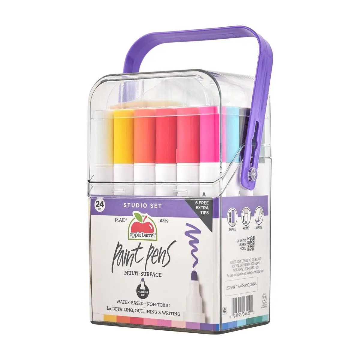 Apple Barrel Multi-Surface Paint Pen Set, Medium Tip, 24 pc.