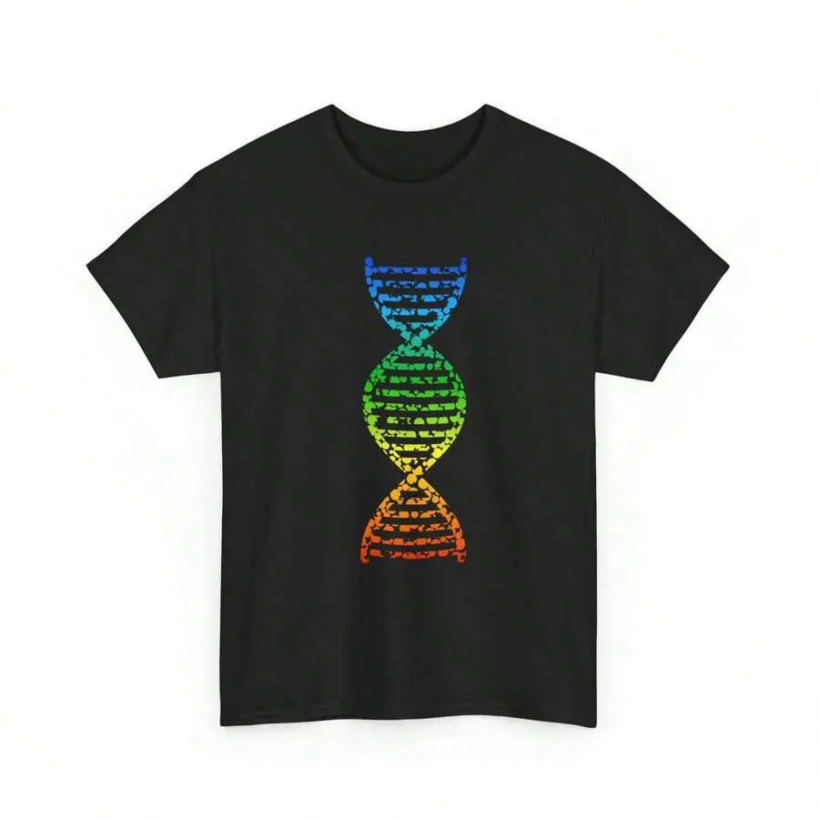 Oversized Cotton Tops for Women, DNA Pattern Graphic T-Shirt with Round Neck, Soft Breathable Knit for Science Events, Shortsleeve, Casual