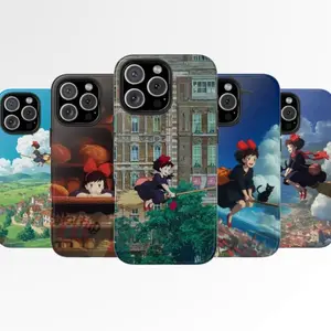 Kiki Witch Phone Case, Cute Cartoon Witch Cover, Kiki's Delivery Service Phone Cover, Compatible with iPhone & Samsung Galaxy