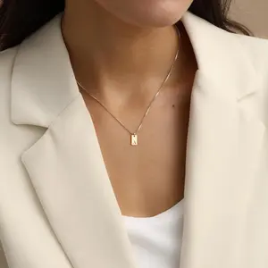 Golden Cross Copper Pendant Necklace, Silver Plated, Stylish And Elegant, 26 Letters To Choose, Suitable For Daily Wear Or As Gifts, Mother's Day Special Recommendation