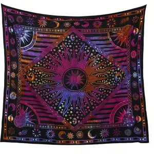 Popular Handicrafts Wall Hanging Tapestry For Bedroom Hippie Bohemian Design Tapestries Bedspread Multicolor Tie Dye Home Decoration For Bedroom,Living Room,Dorm