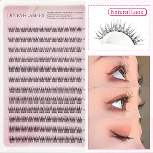 Comic eyelash cluster, C-shaped curling Curly Lashes DIY eyelash extension set, 10-20mm, suitable for all eye types, soft and comfortable, suitable for novice homemade household extension, daily stage makeup, reusable.