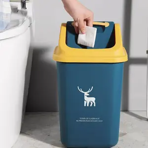 2 Pcs 12L(3.2 Gallon )Trash Can with Swing-Top Lid,Swing Lid Trash Can, Bathroom Trash Can with Swing Lid Small Garbage Can Plastic Bathroom Trash can Garbage Bin for Kitchen Waste Bedroom