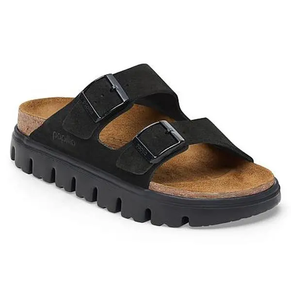 Papillio by Birkenstock Arizona Chunky Suede Sandal- Dark Tea or Black