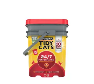 Purina Tidy Cats 24/7 Performance Clumping Cat Litter, Clean Linen Scent, 35 lb Pail