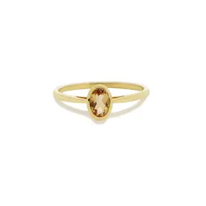 Oval Citrine Bezel Ring