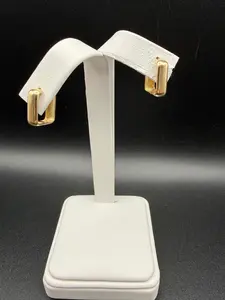 14K Gold Solid Square Hoops - Luxurious Modern Design for Casual & Formal Wear