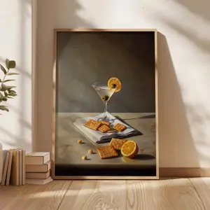 Martini Glass Poster, Martini Wall Art, Martini Prints, Home Decor, Unframe | 5 Size, 8x12 to 27x40 inch