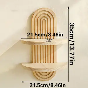 The log-colored wall-mounted shelf features a natural wood design, serving both storage and display purposes in living rooms and bedrooms, effortlessly adding a touch of natural artistry to your living space.