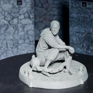 The Call of The Necromancer Thon Potts 3D Resin Miniature Ornament - Artistic Detailed Handcrafted Statue, Paintable DnD Custom Figurine for Tabletop RPGs, Home Decor