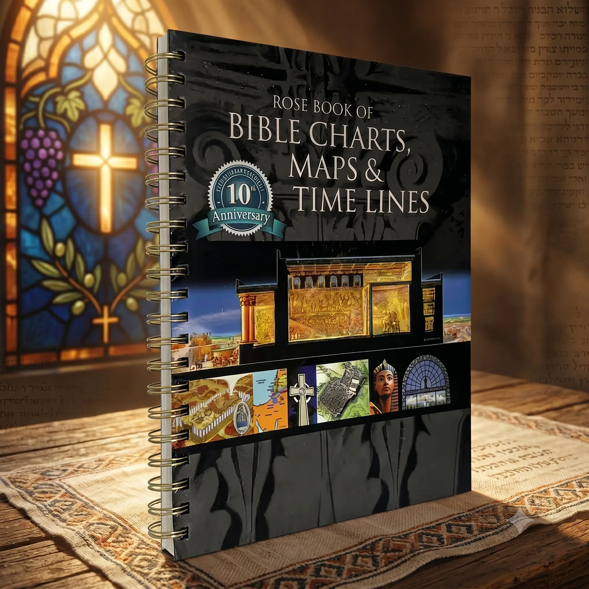 10th Anniversary Ed. High Clarity Large Size Bible Study Reference Book & Teaching Notebook, Full-Color Bible Charts, Maps, Timelines, Genealogy Guides for Lesson Prep, Church Users Office Stationery, Visual Aids