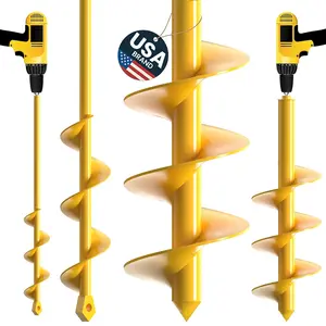 Garden Auger Drill Bit for Planting - Pack of (2) - 1.6"x16.5" & 3.5"x16" – Garden Spiral Hole Digging for Planting, Bulbs, Bedding Plants & More - Compatible with 3/8 Inch Hex Drive