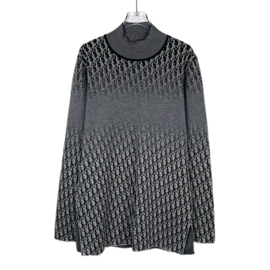RDLT-Dior Black Logo Monogram Cashmere Sweater-SIZE M