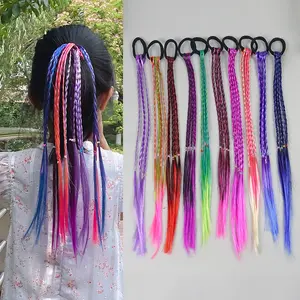 Children's Wig Braids Cute Ponytail Braids Colorful Hair Accessories