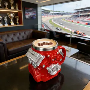 Engine-Shaped Stainless Steel Mug – Fun Racing & Coffee Cup for Home, Office, Camping, Bar & Gifts | Men’s Gift Idea